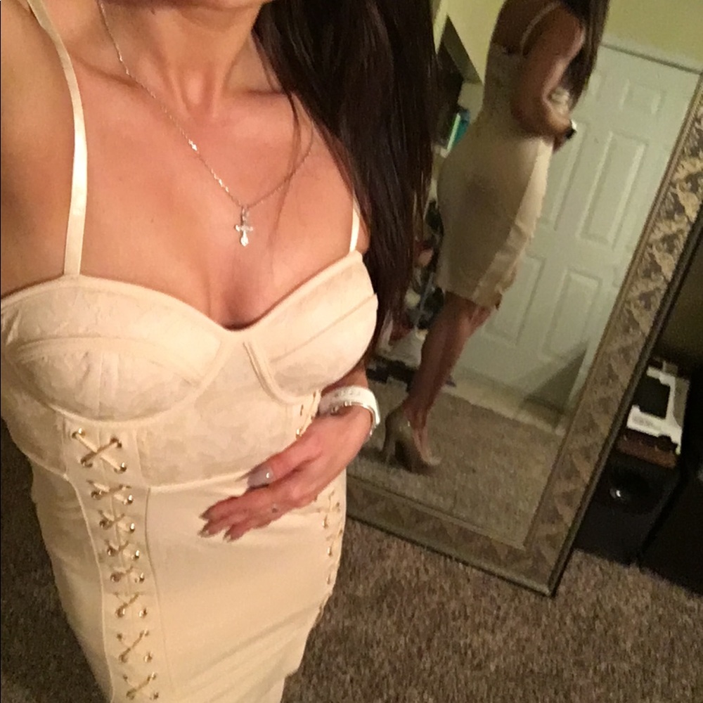 Sexy nude party elegant cocktail mini dress new